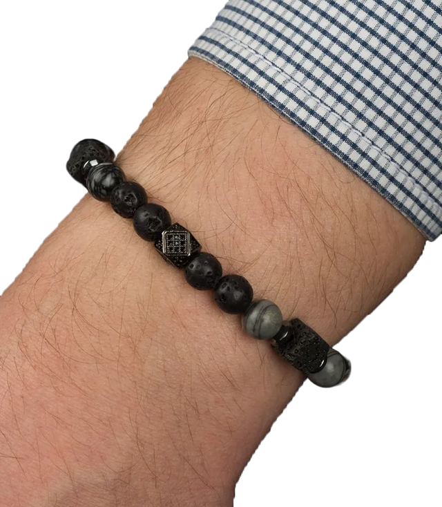 Men's bracelet with natural stones
