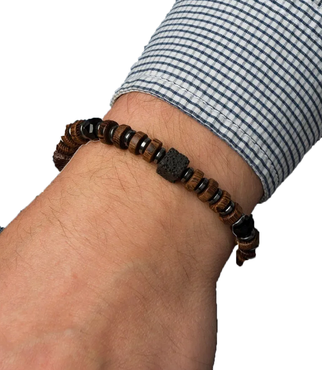 Men's bracelet with natural stones