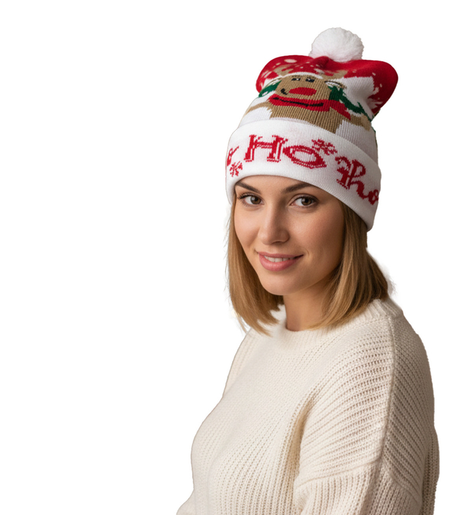 Winter Christmas hat with pom-pom - perfect for preze