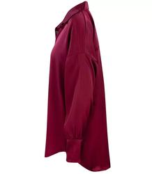 Satin loose long oversize shirt