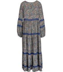 Long, airy ethnic dress with colorful patterns, MILANO silk