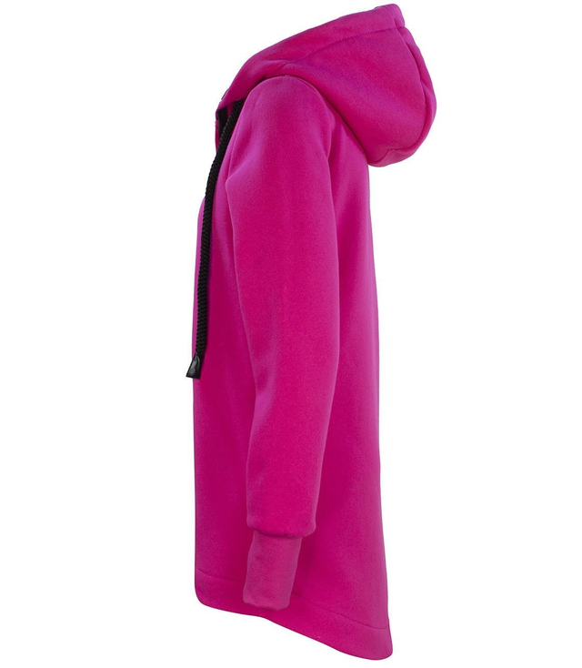 Asymmetric warm long parka flowers sweatshirt