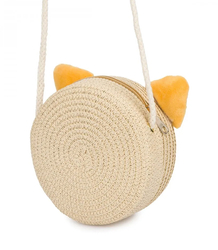 Children's Round Handbag with Cat Ears for Girls