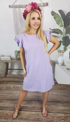Cotton simple dress with frills