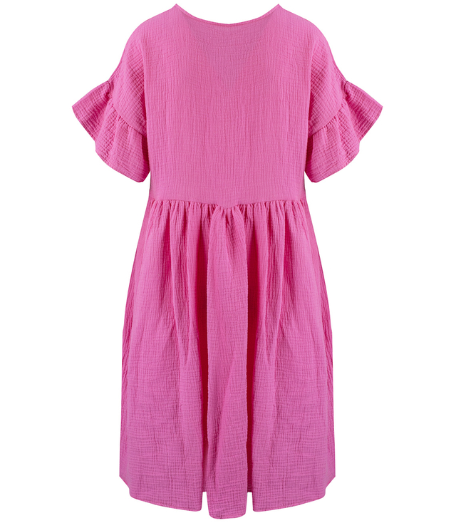 MARIA oversize muslin midi dress with ruffles