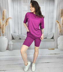 Set of cotton t-shirt oversize shirt short leggings SPIREL