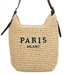 PARIS MILANO braided handbag with eco leather strap
