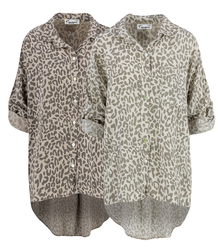 Long shirt shirt with leopard print PAMELA