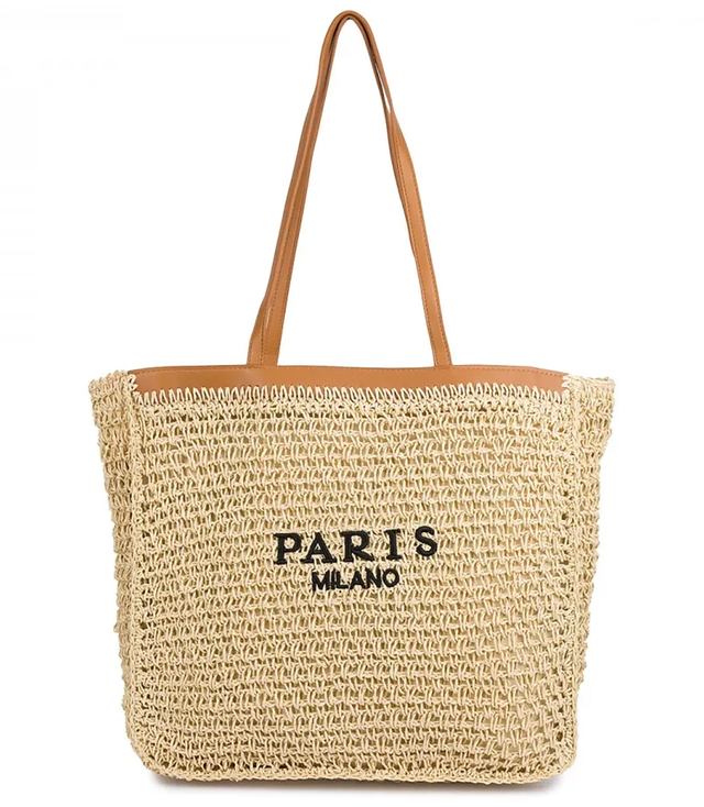 PARIS MILANO plaid shopper bag