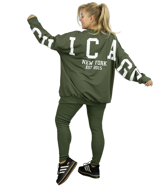 Dres damski luźna bluza + prążkowane  legginsy CHICAGO