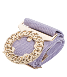 Women's belt with gold lion adjustable elastic