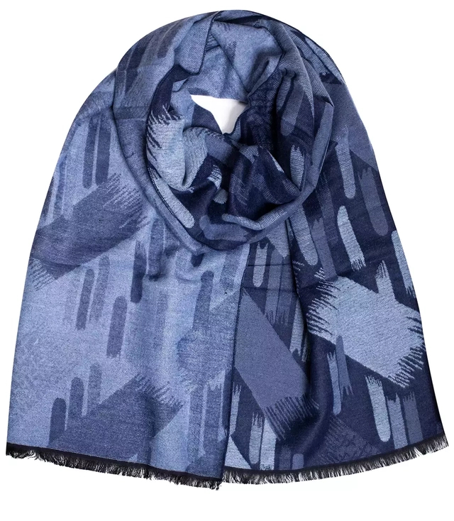 Men's scarf with tassels in patterns