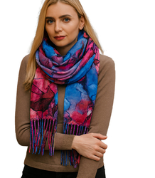 Shawl Scarf tassel warm floral soft smooth 180x70 cm