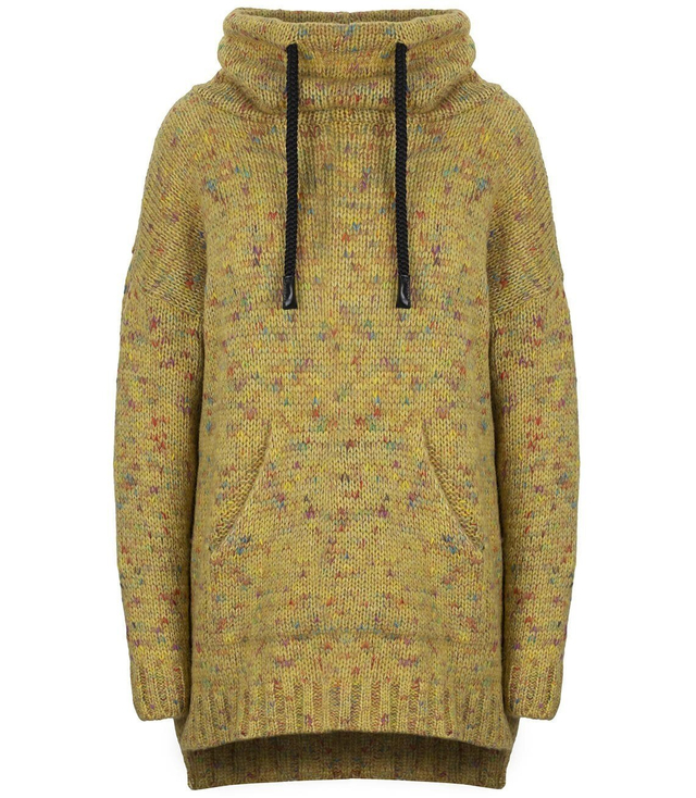 Długi ciepły  sweter bluza Przedłużany TYŁ 