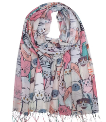 Delicate scarf shawl cats cats warm