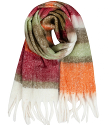 Warm scarf, stripes, fluffy knitwear