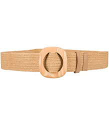 Braided women's belt with large buckle