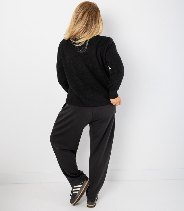Women's banana fit fabric pants with belt LILIANA