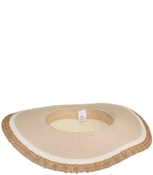 Large straw hat with a wide brim, two-colored