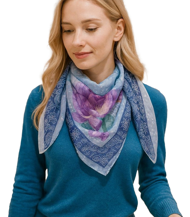 Elegant women's scarf with an insane 70x70 pattern