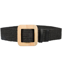 Braided women's belt with large buckle