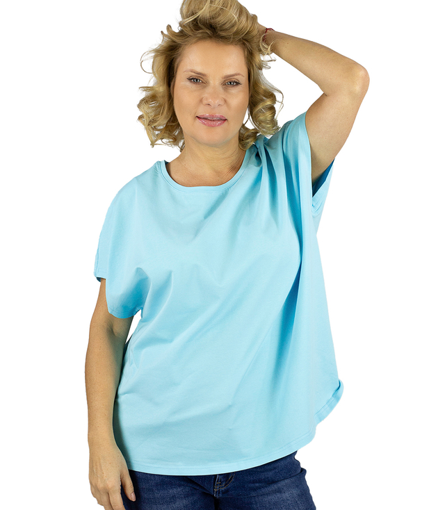 Blouse t-shirt with round neckline oversize Emma