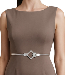 Women's belt with decorative buckle for dresses