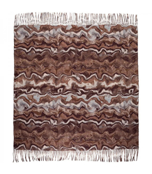 Wavy delicate pattern scarf with tassels