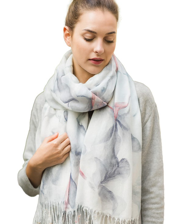 Women's floral pattern scarf 180x70