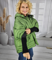 Women's insulated winter jacket with hood and welt IRINA