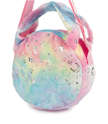 Children's round plush bag with unicorn