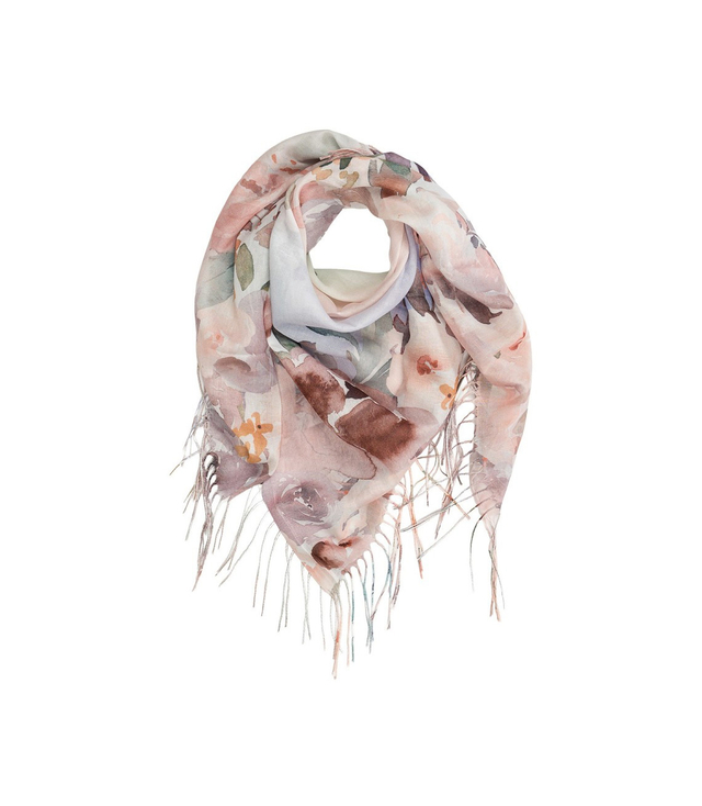 Women's scarf with floral pattern 100x100