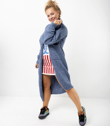 Long warm melange cardigan AURORA