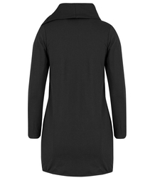 Thin long sweatshirt with a diagonal zipper and a BEATA neck warmer