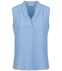 Elegant blouse with a ruffled V-neckline