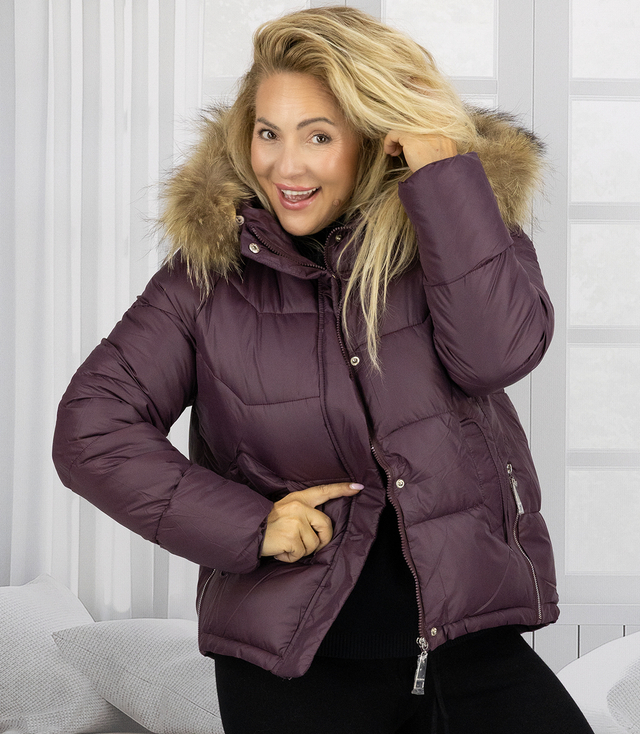 WINTER QUEEN warm winter jacket longer bomber jacket