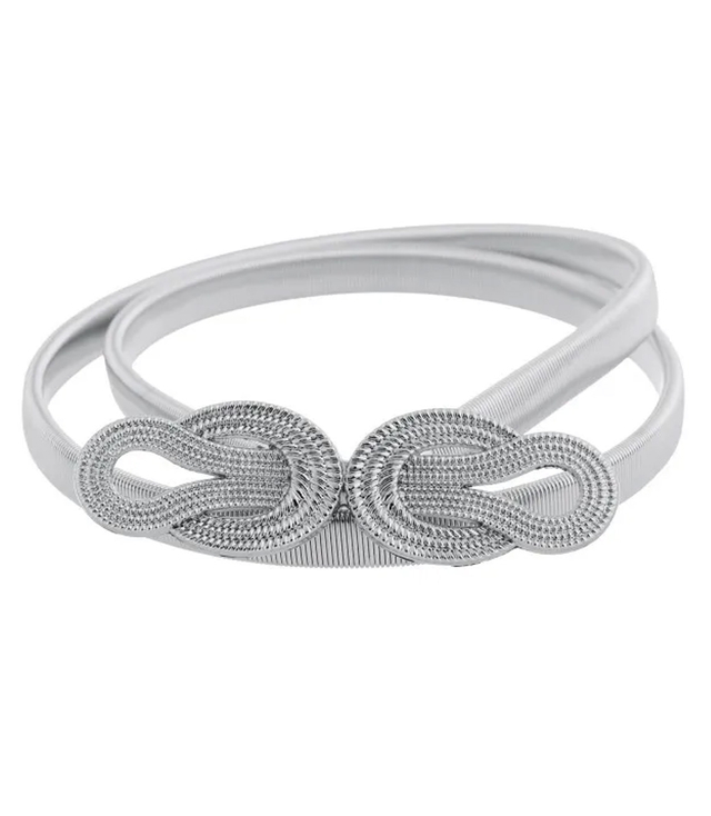 Women's belt with a gold lion and zircons, adjustable and elastic