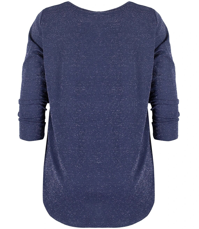 Elegant plus size blouse with shiny glitter thread JAIDA
