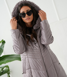 Long elegant quilted insulated women's winter coat MARIA