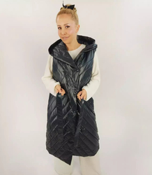 Women's Long Warmer Hooded Vest Tiered