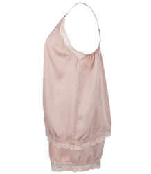 Satin pajama set with lace shorts top petticoat