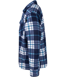 Warm fleece checked men's shirt insulated with faux fur