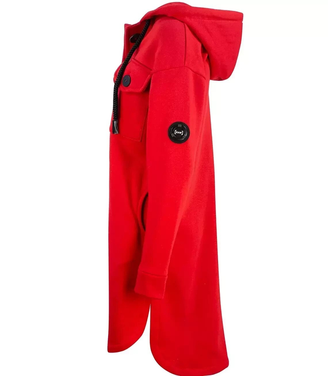 Warm long sweatshirt cotton shirt jacket