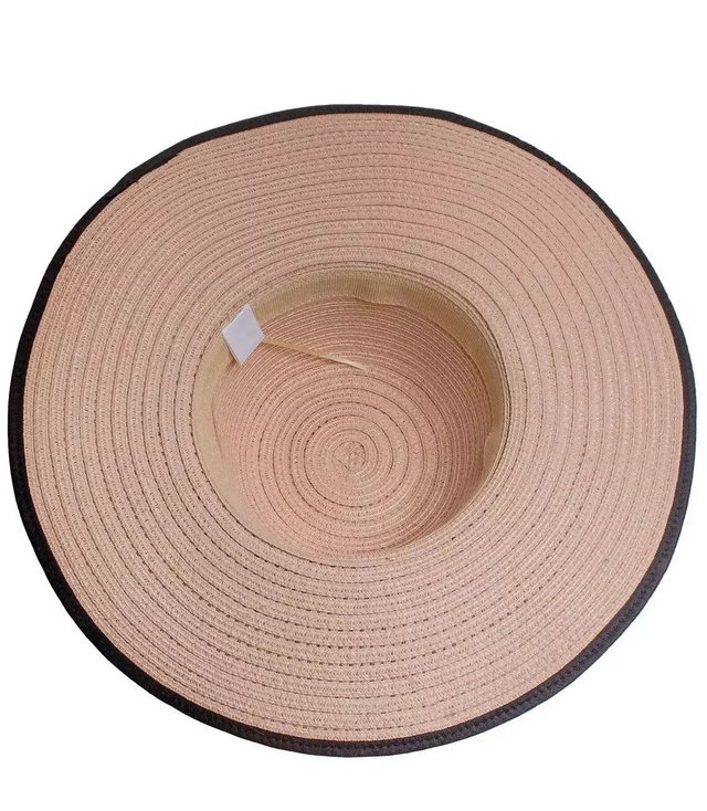 Elegant women's straw hat with a ribbon