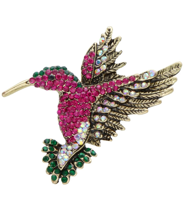 Brooch with rhinestones beautiful decorative bird