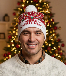 Winter Christmas hat with pom-pom - perfect for preze