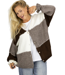 Short oversize sweater cardigan with buttons JULIETTE