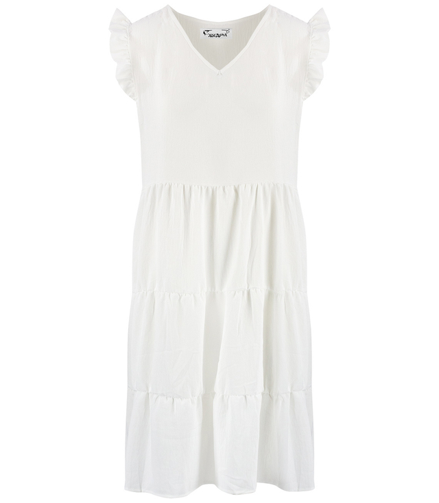 Lovely, loose, oversize midi summer dress with ruffles, IZABELL