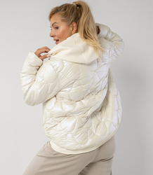 Quilted jacket with pearl sheen and tracksuit inserts ARIA