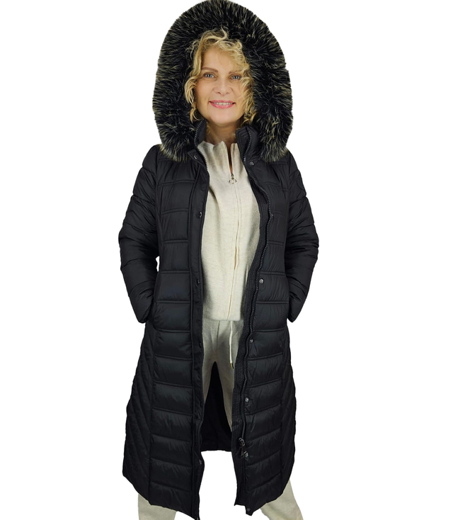 Long quilted winter warm coat with hood ARCTICA jacket